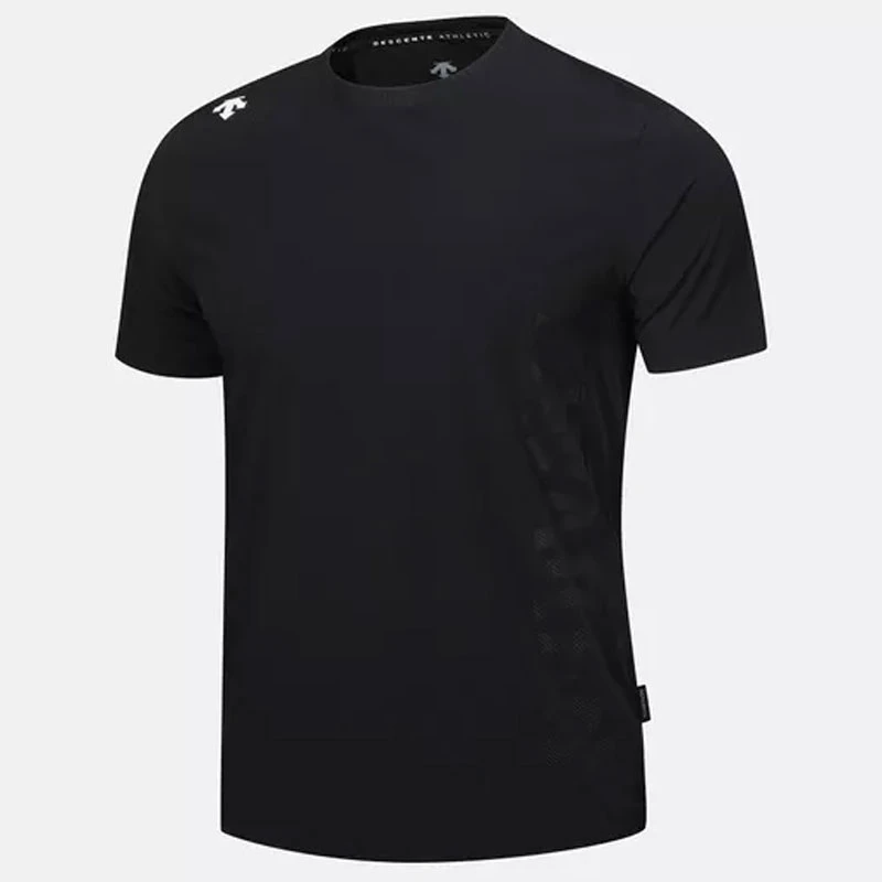 DESCENTE/迪桑特舒适休闲户外男士T恤宽松舒适侧标男女同款半袖衫