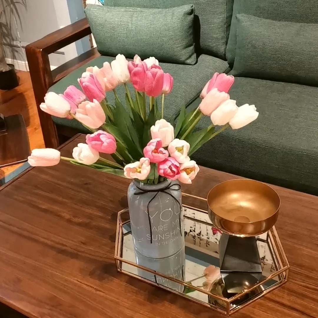 【奇艺美家】郁金香仿真花室内桌面装饰假花礼仪用花