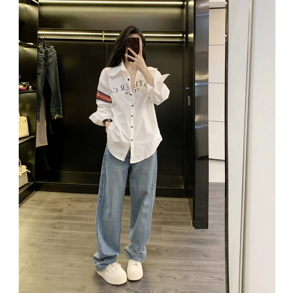 法式白色慵懒风衬衫女春秋新款宽松时尚休闲设计感小众别致衬衣潮