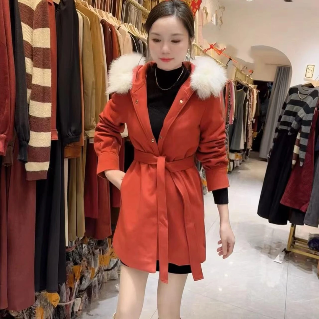 丹妮丝显瘦通勤冬季中长款收腰网红女款时尚外套