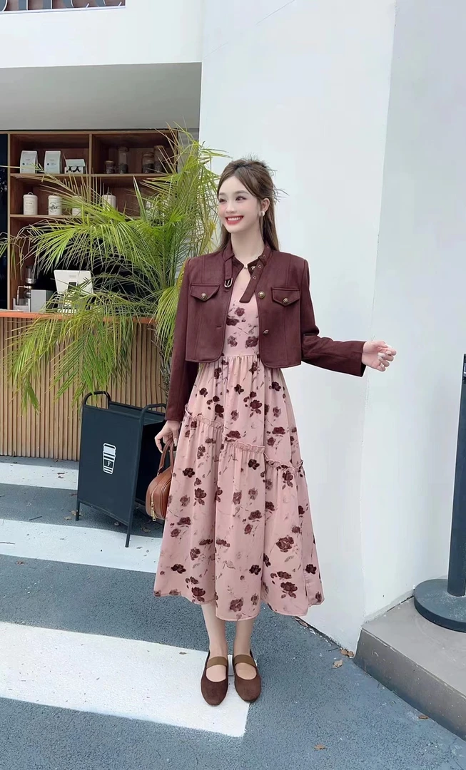 丹妮丝修身显瘦洋气两件套套裙