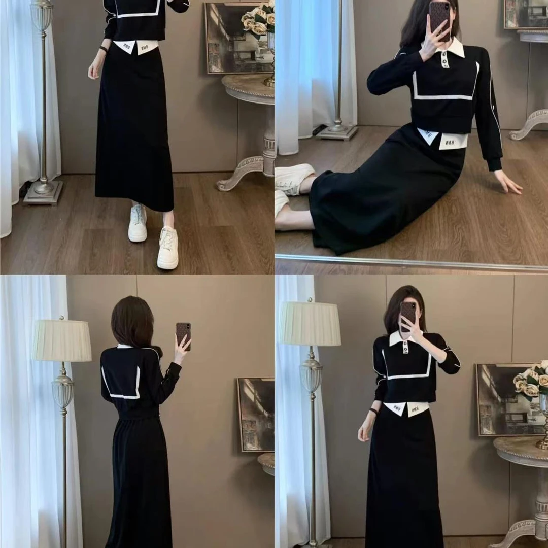 丹妮丝小黑裙时尚套装通勤欧式包臀两件套套裙