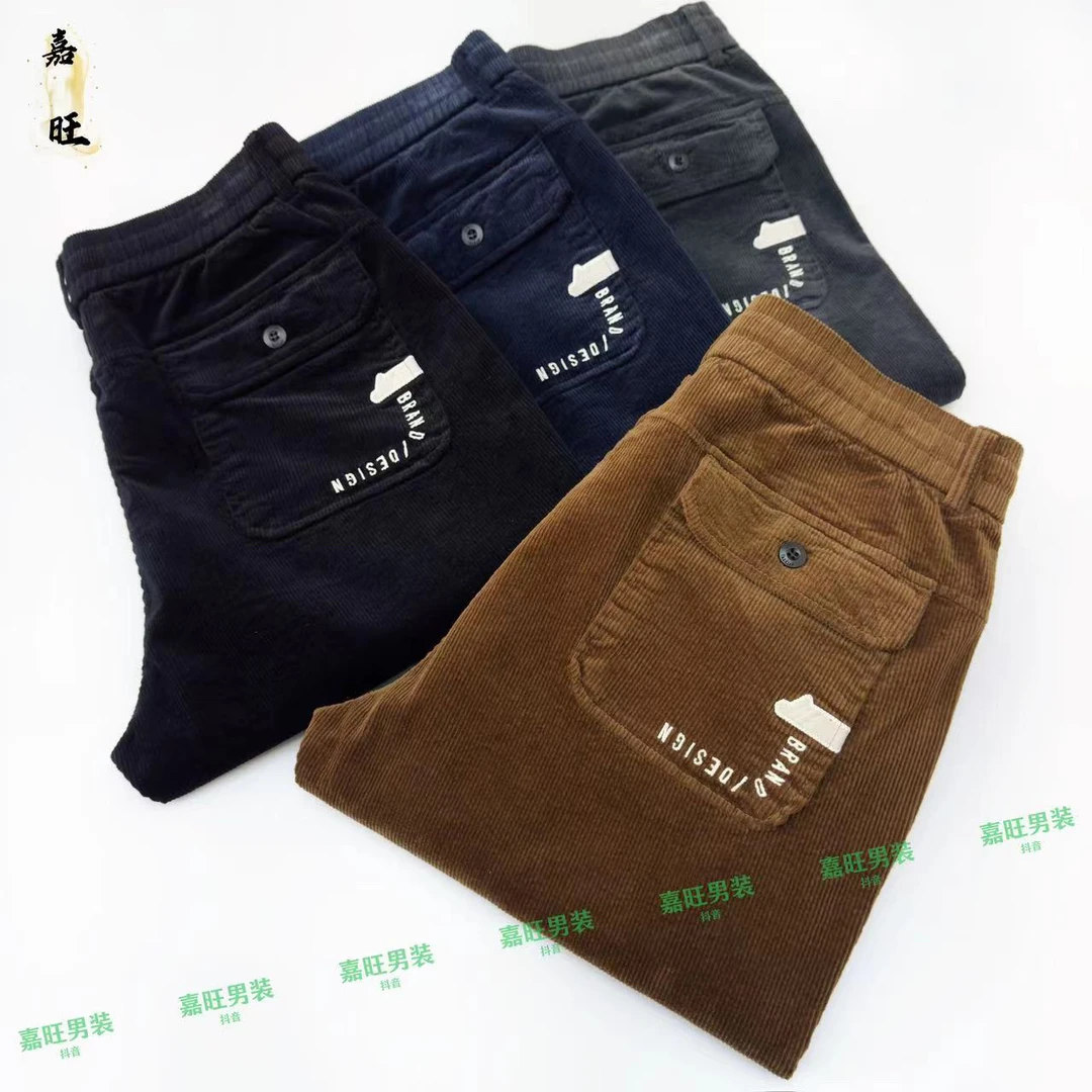 冬季男士欧货潮流时尚百搭舒适条绒直筒休闲裤