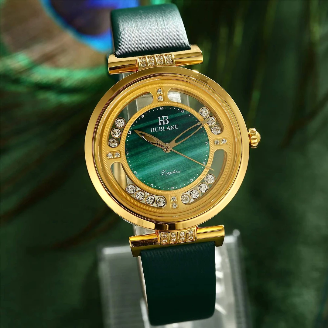 【2024新款上市】圆形女士黄金腕表高端进口瑞士石英机芯女款手表