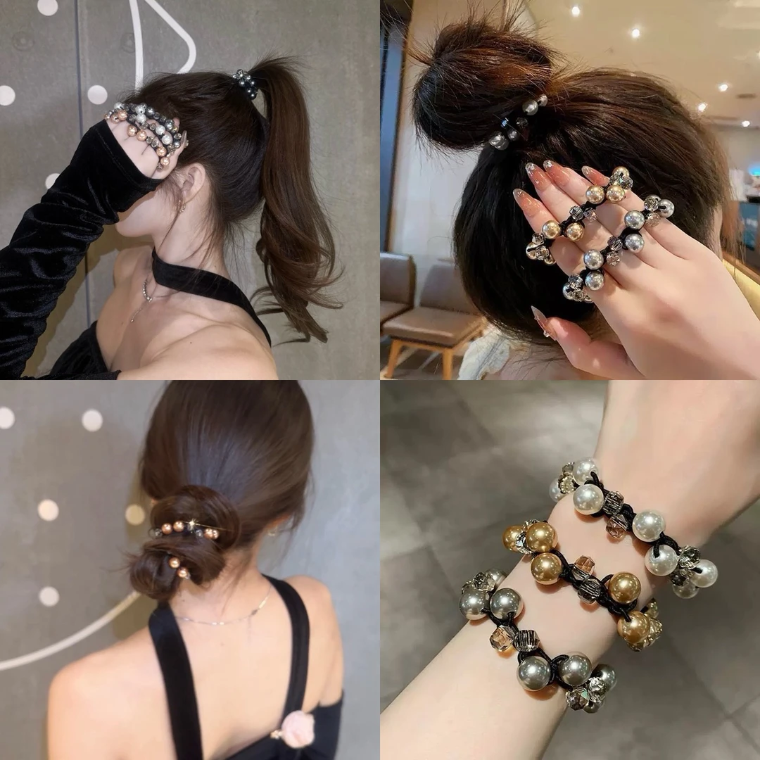 新款编织手链头饰女两用款头绳高级感扎马尾丸子头橡皮筋氣質发饰