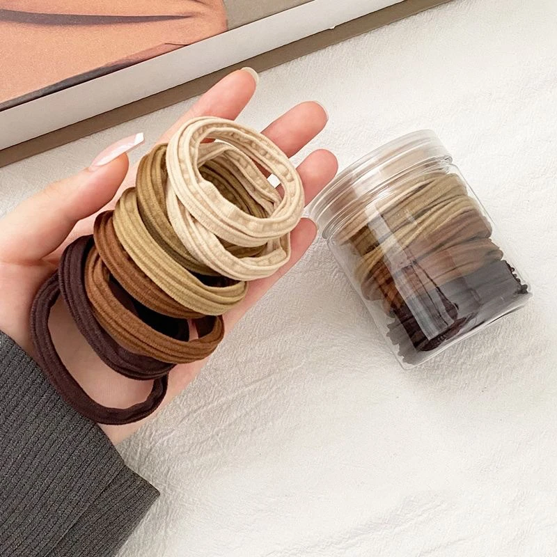 罐装高弹无接缝不伤发头绳发圈简约耐用马尾丸子