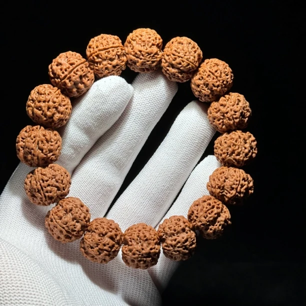 H3-18尼泊尔满肉蜂王梅花双龙爆肉金刚菩提手串