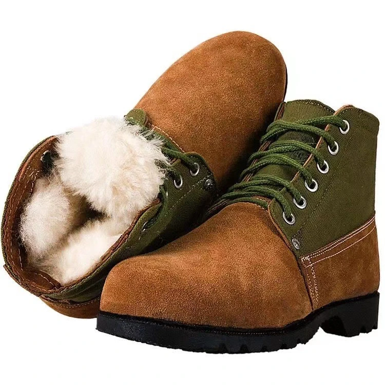 冬季真皮保暖棉鞋棉靴老式大头毛皮鞋男士靴子雪地靴防寒劳保鞋