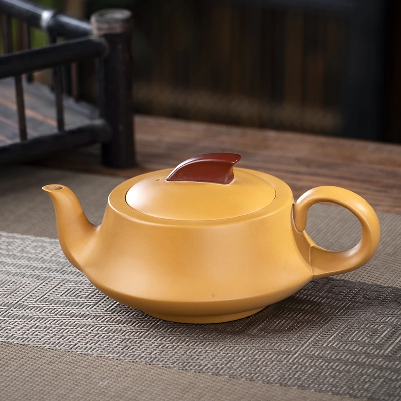 宜兴紫砂壶200ml黄金段泥一帆风顺紫砂家用茶壶原矿紫砂高档茶壶