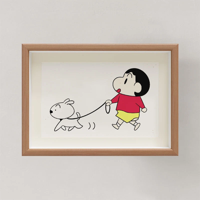 蜡笔小新可爱卡通相框装饰挂画立体桌面摆件摆台送同学室友小礼物