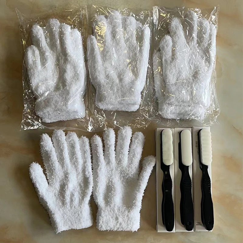 文玩核桃专用万毛刷3把万毛手套5副盘文玩核桃手串实用