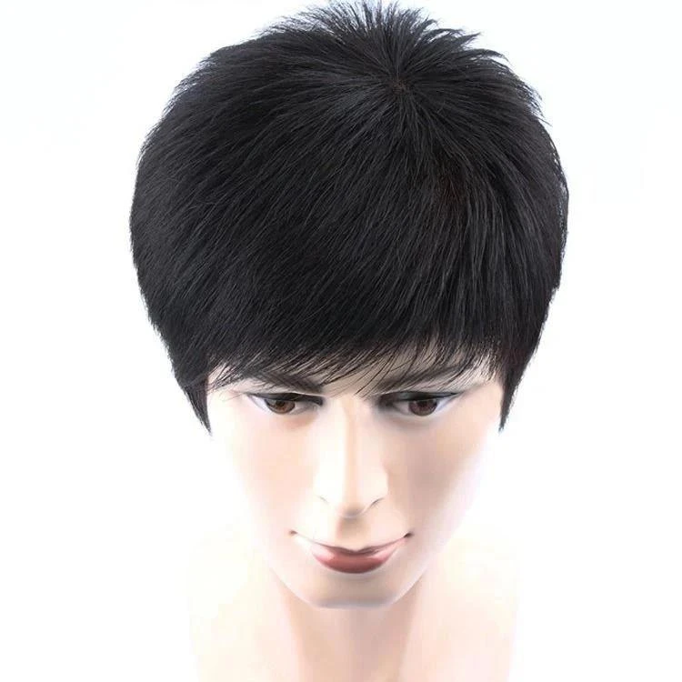 轻薄男光头中老年真人轻薄男士轻薄假发全头套中年高档全真发头套