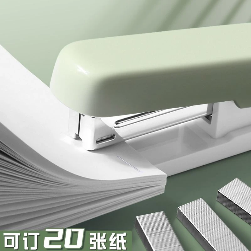 得力订书机标准拼色订书器学生用办公用ins高颜值迷你便携式书钉