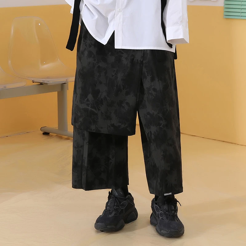 Genanx闪电潮牌新款重磅八分裤绣花涂鸦宽松休闲裤男