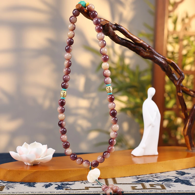 紫色驼骨双圈手持手串百搭民族风