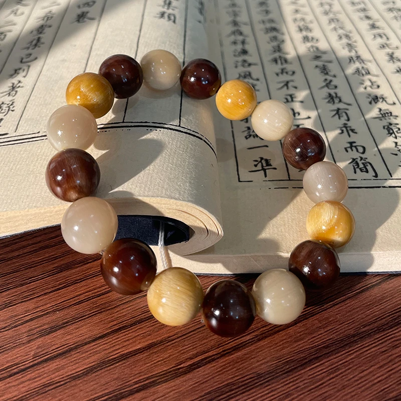 非金属树脂手链 天然牛角原色高密手串