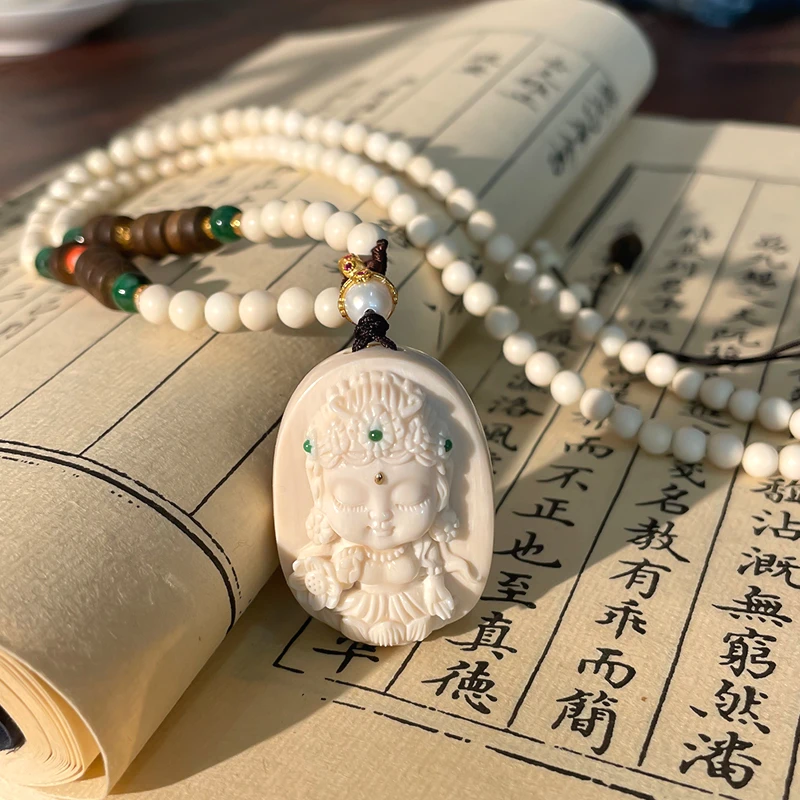 【邂逅】原创设计猛犸牙绿度母脖挂