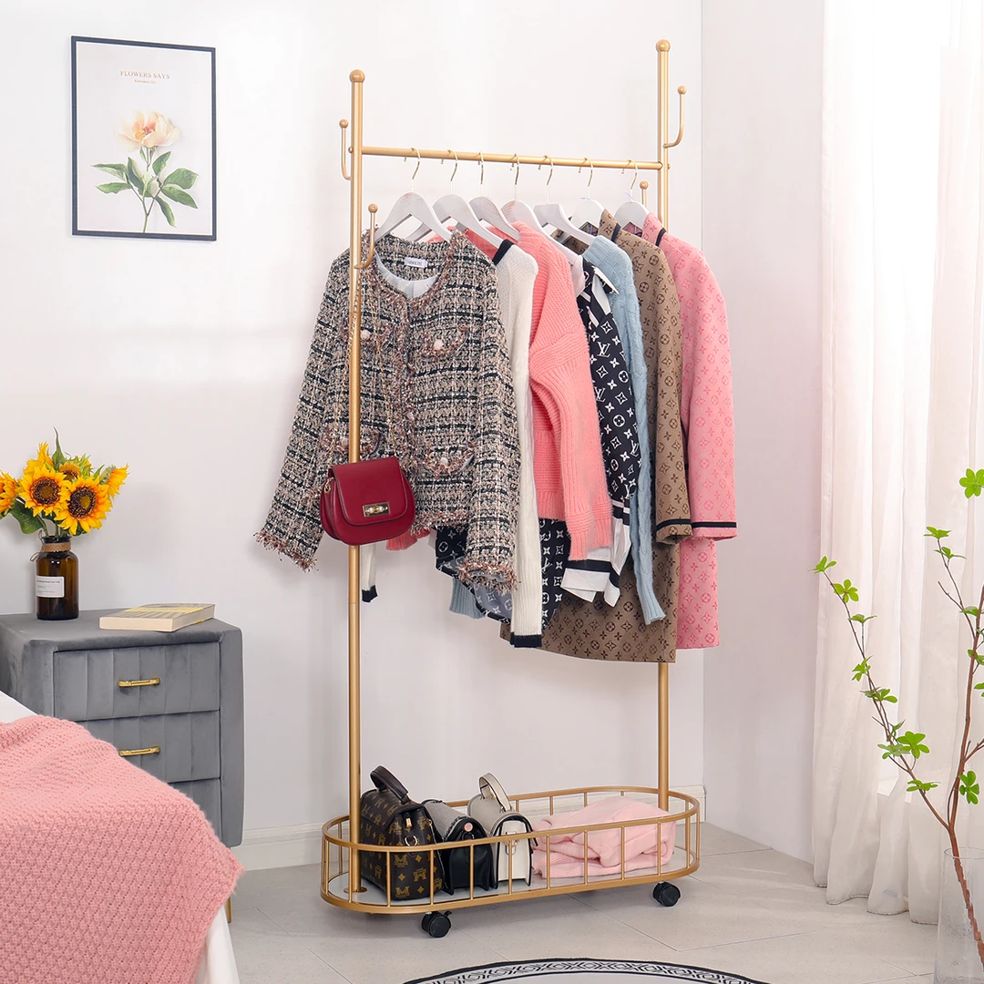 家用客厅轻奢衣帽架立式挂衣架落地衣服简易架子简约卧室晾衣架