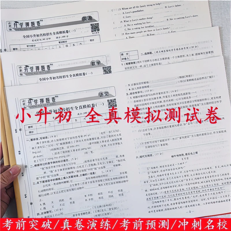 小升初全真模拟测试卷全套人教版小升初真题卷小升初期末复习资料