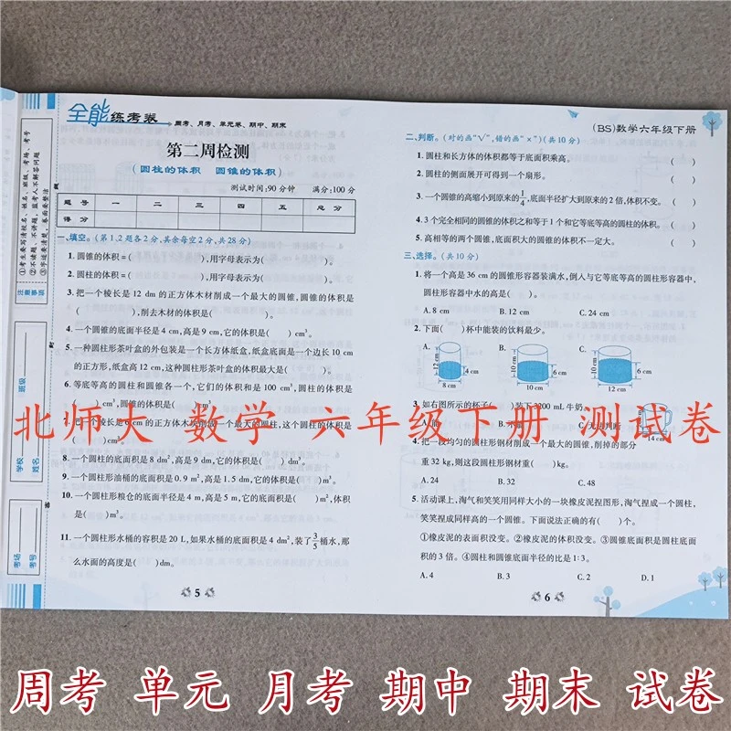 北师大版数学小升初必刷题六年级下册试卷全套六年级下册同步试卷