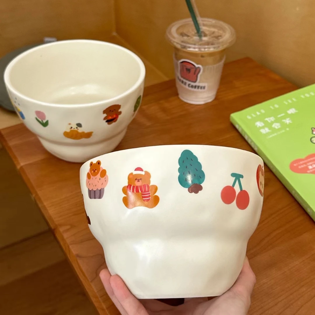 一号葫芦碗大碗1300ml螺蛳粉碗可爱家用陶瓷手绘韩式少女心沙拉碗