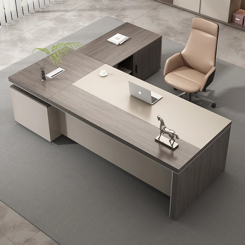 民睿结实全套老板桌简约现代大班台桌子办公室家具办公桌椅全套