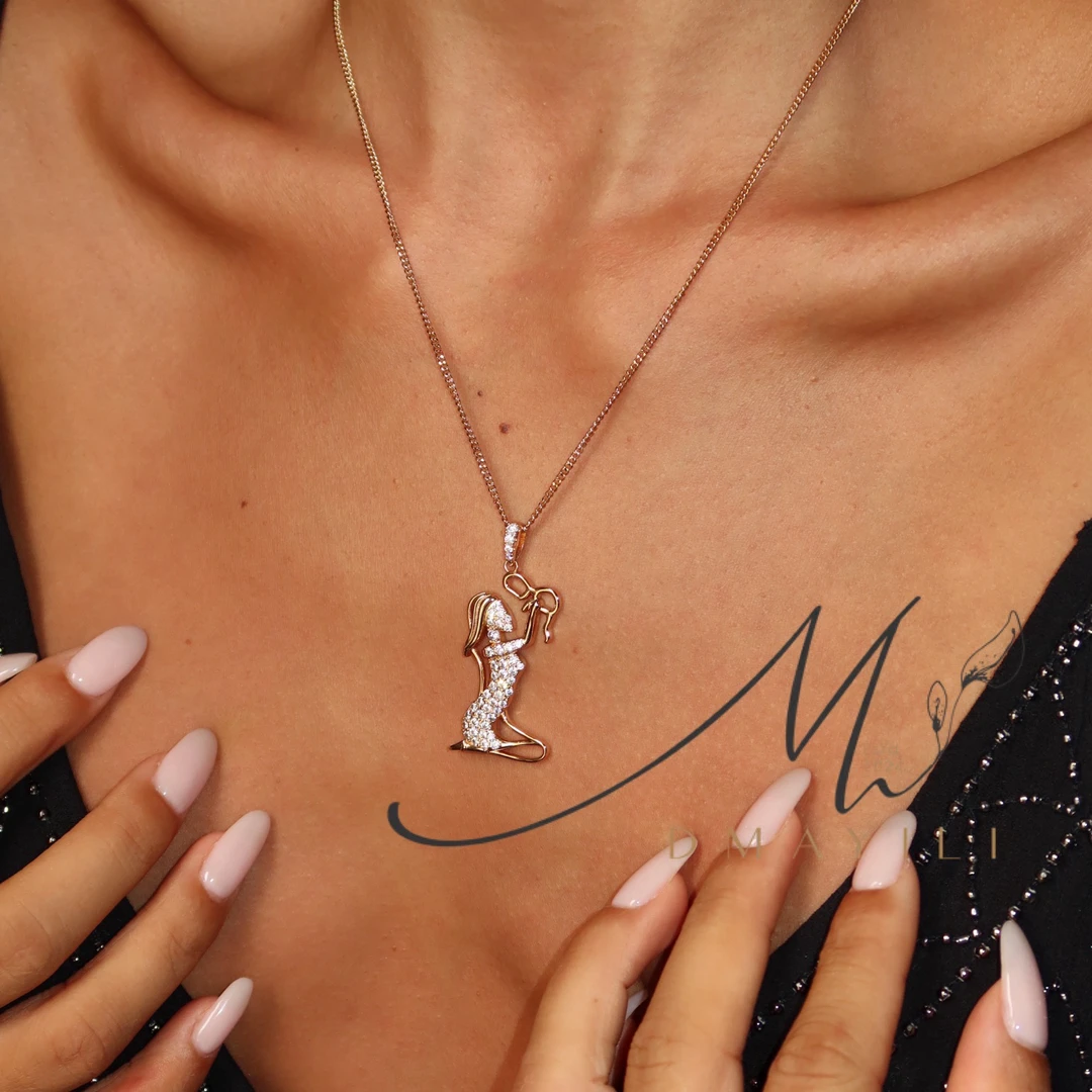 铜锆石项链 MAYILI轻奢设计款母爱铜镀K金锆石项链