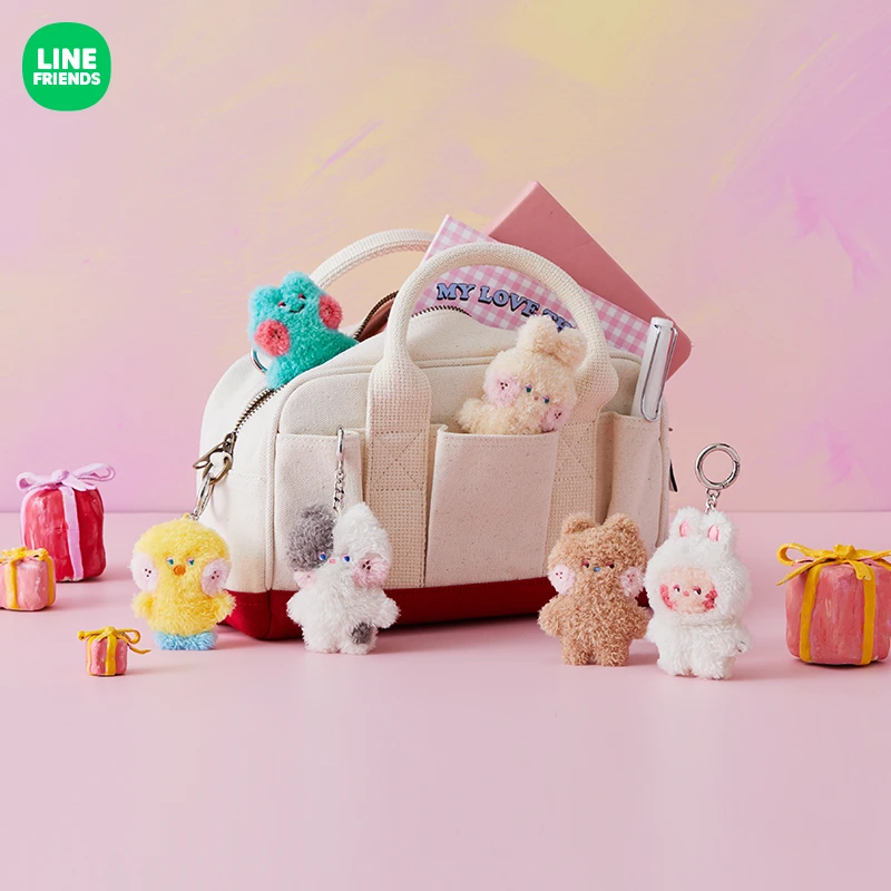LINE FRIENDS mininislow系列毛绒钥匙扣 可爱包包挂饰