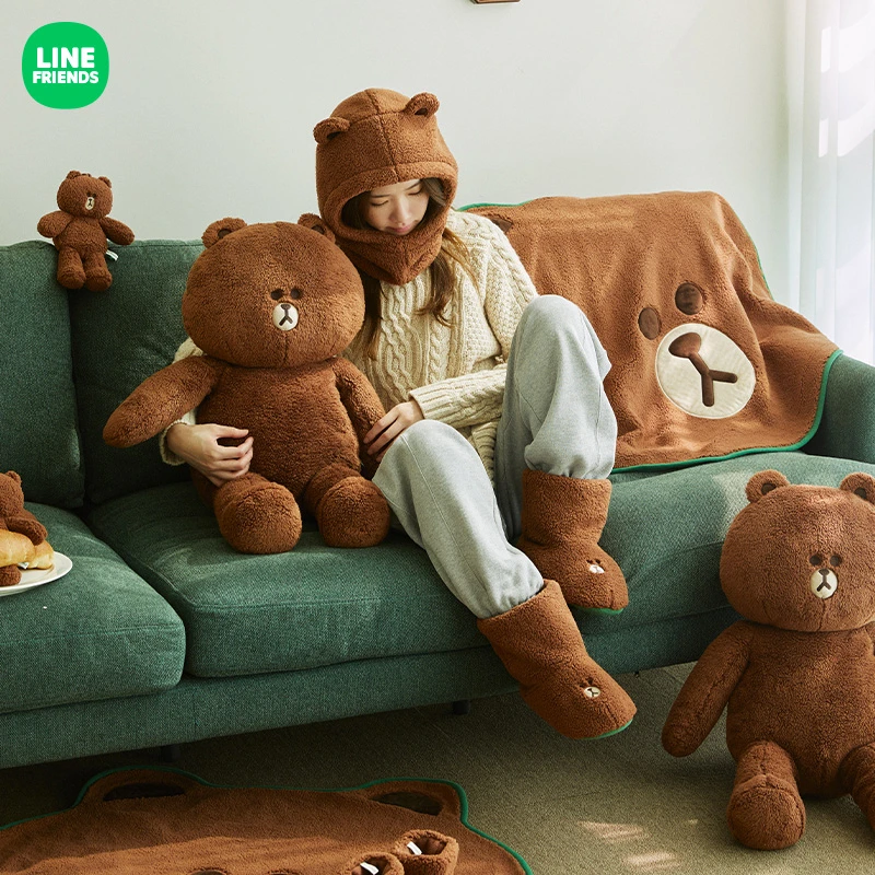 LINE FRIENDS HUG BROWN系列大型毛绒玩偶 软萌治愈礼物