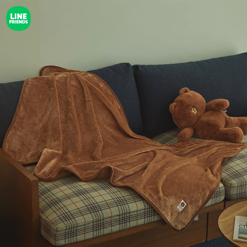 LINE FRIENDS连我朋友HUGBROWN系列毛绒玩偶毛毯套装