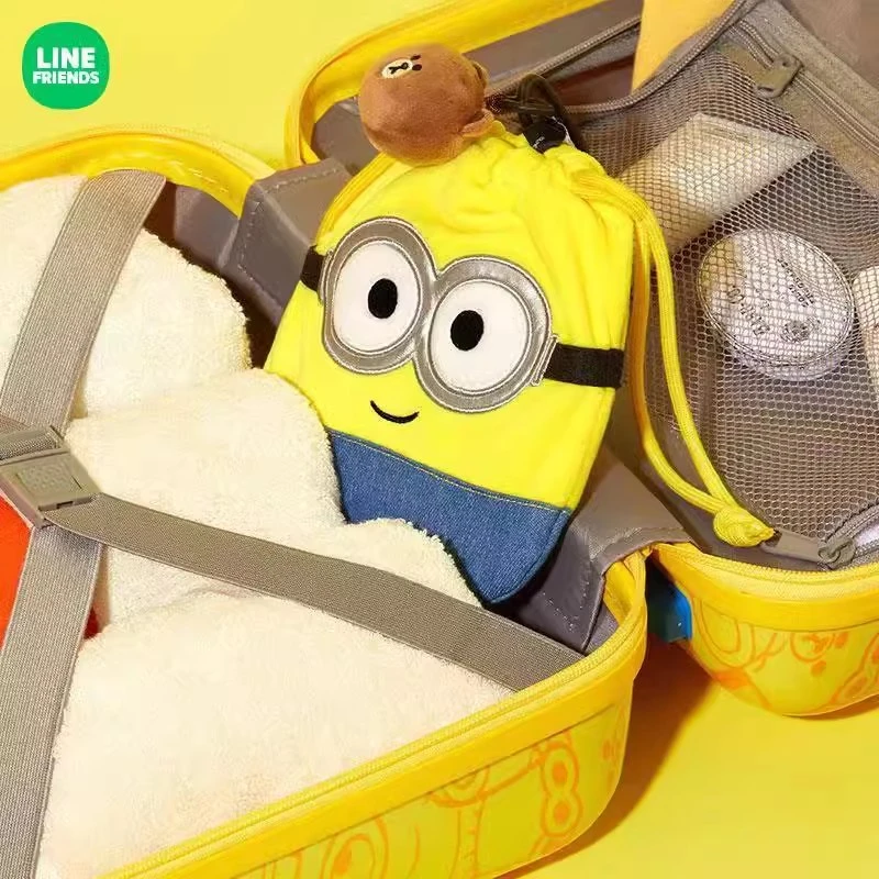 LINE FRIENDS连我朋友 MINIONS小黄人BROWN抽绳包 可爱零钱收纳包