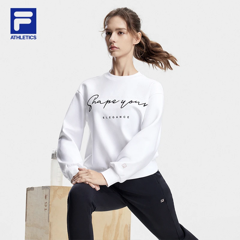 Fila/斐乐23秋冬女士新款【远红外发热】针织套头卫衣A11W341215F