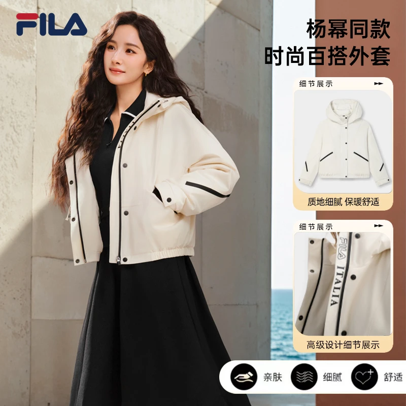 FILA斐乐女装时尚百搭舒适显瘦好看运动长袖外套F11W513901