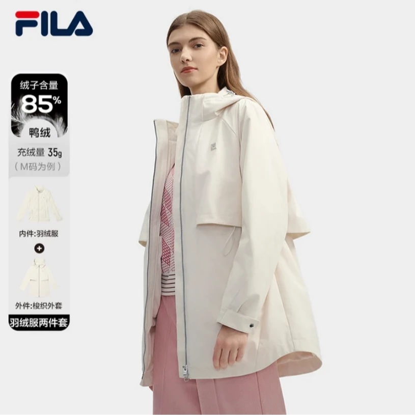 Fila/斐乐女【羽绒服风衣两件套】时尚休闲秋冬保暖外套F11W443701F