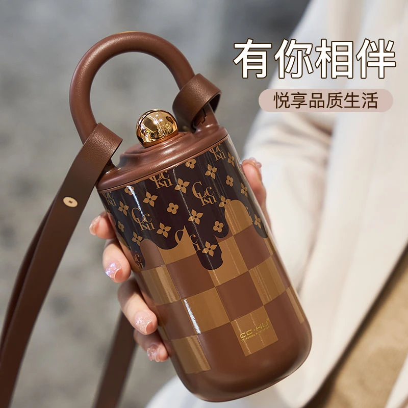 高级感保温杯咖啡杯女生高颜值精致便携随行手提水杯子2023新款