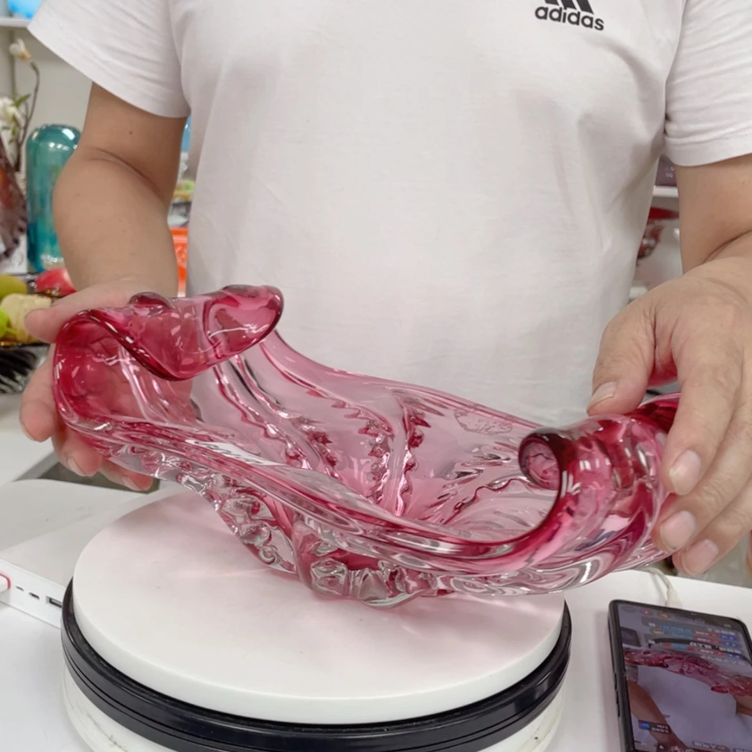 【闪购商品】手工艺术果盘花瓶 长33