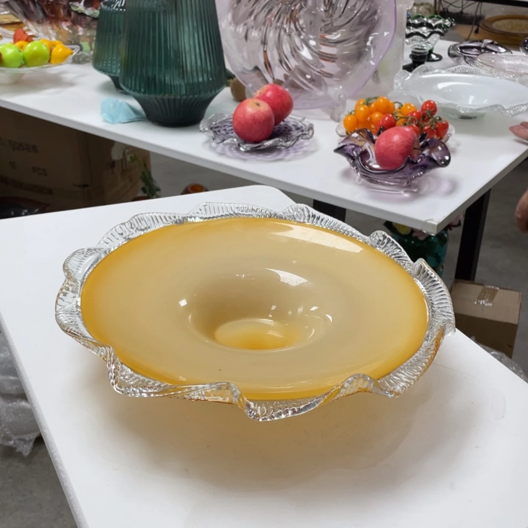 【闪购商品】手工艺术花瓶果盘摆件。直径22