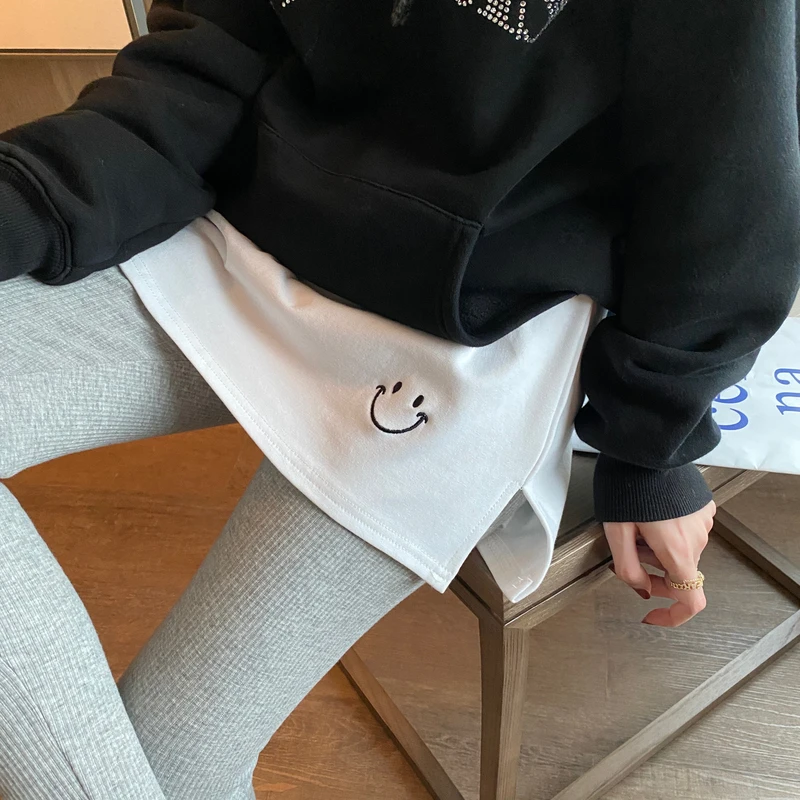 小屁帘下摆春季半身裙卫衣打底遮屁股神器叠穿内搭秋冬白色短裙女