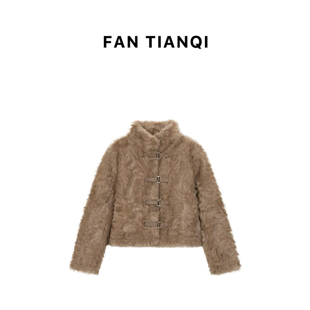 范天奇/FAN TIANQI【减龄奢品】环保毛毛精致立领极简外套FJOT41182