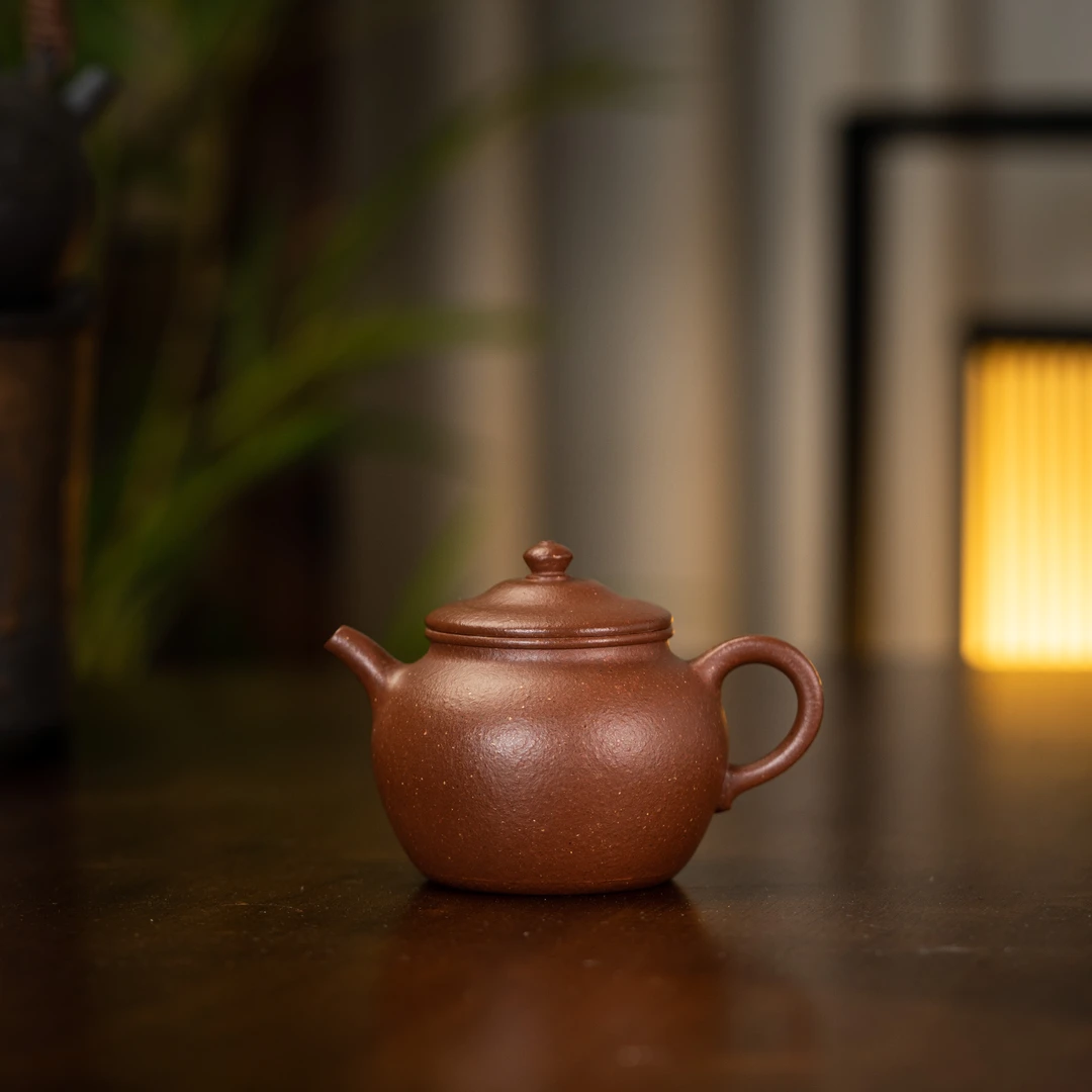 陈洁 古莲子六式（大号） 桃花泥 180cc 家用紫砂茶壶