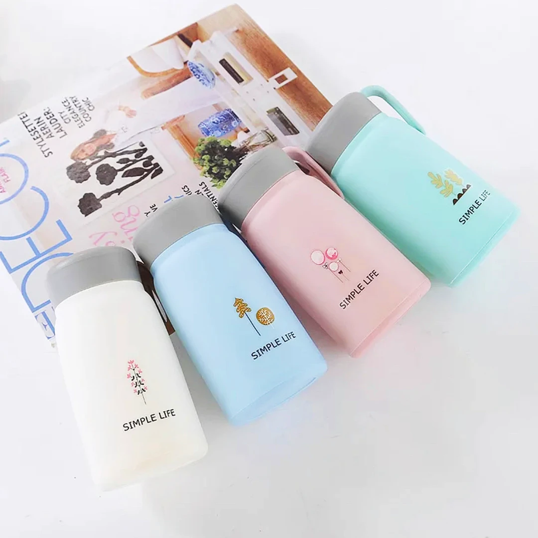 韩版小清新手提保温杯双层学生喝水杯子户外杯少女新便携防烫水杯