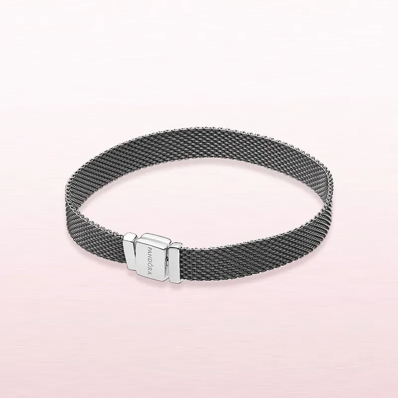 PANDORA/潘多拉 925银手链 Reflexions编织手链百搭&风感波粒