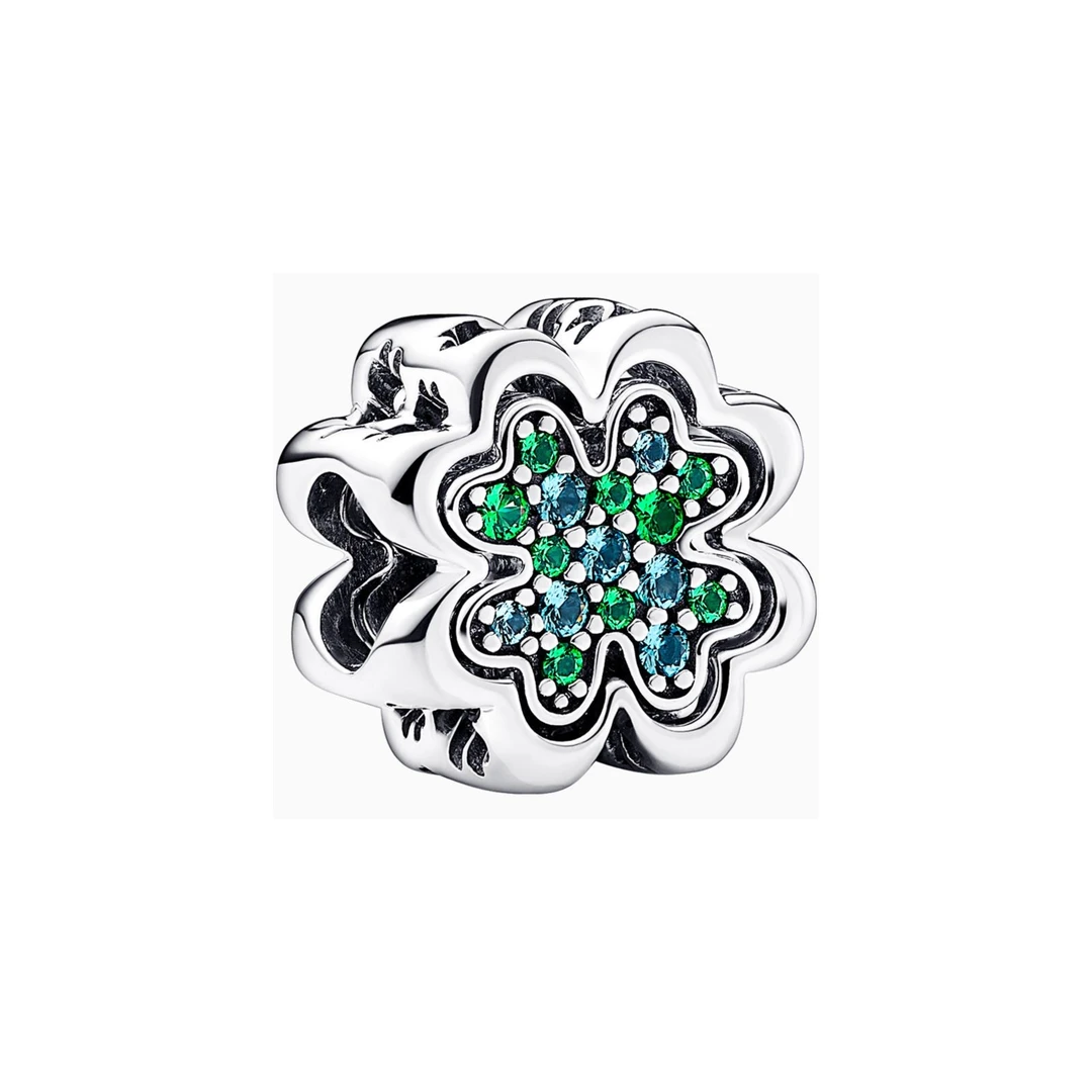 PANDORA/潘多拉 925银银制品 密镶四叶草组合串饰欧若精灵风