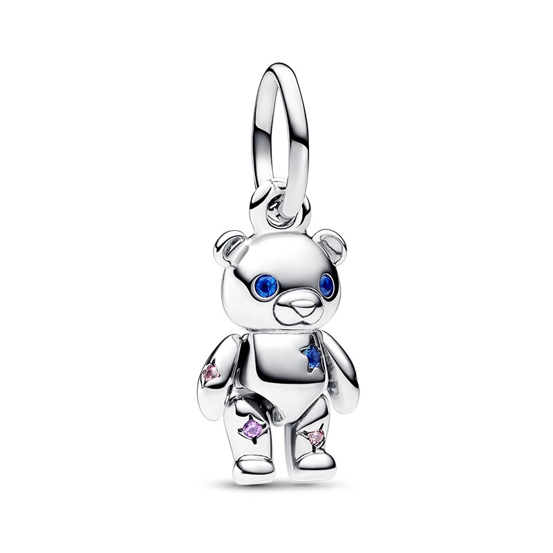 PANDORA/潘多拉 吊坠925银 灵动泰迪熊吊坠银色小众欧若精灵风