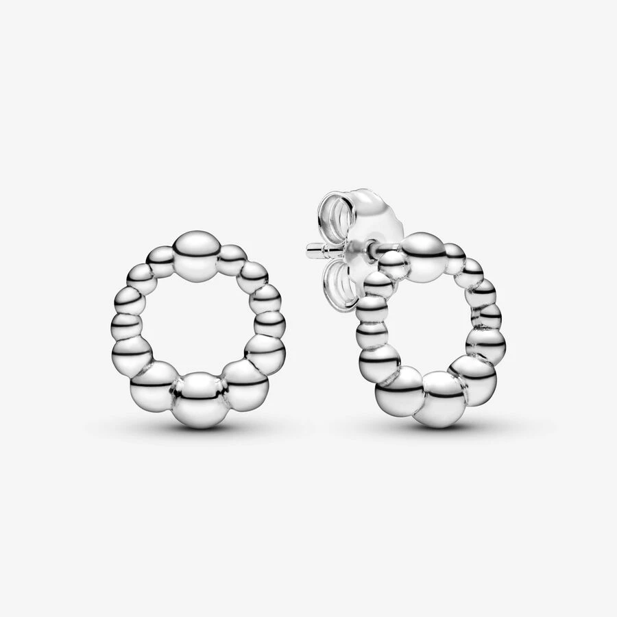 PANDORA/潘多拉 925银银制品 饰珠圆圈耳钉女士简约个性小众时尚