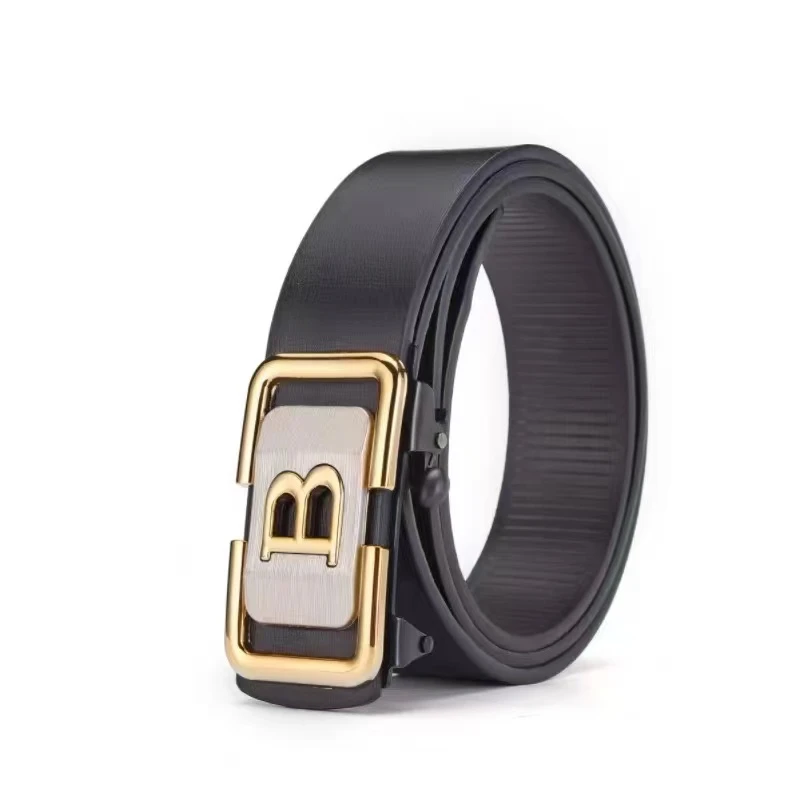 皮带字母金色B款腰带百搭潮流男士自动