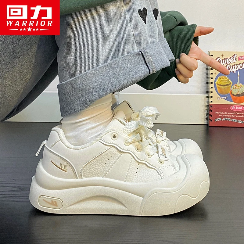 回力丑萌小白鞋春秋季女鞋新款百搭厚底板鞋学生潮鞋休闲ins小众