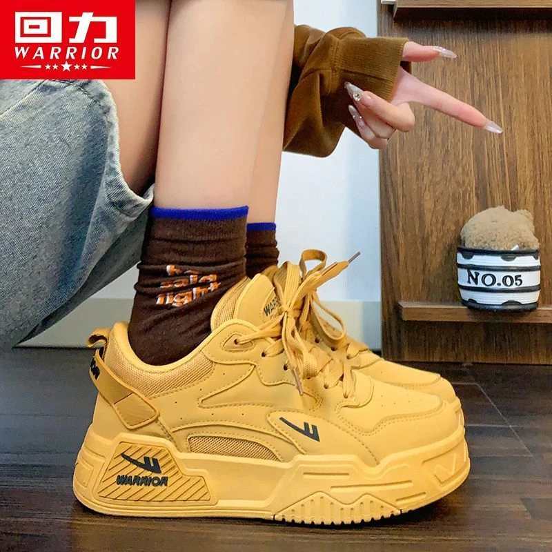 回力2024春季厚底板鞋女网面潮流休闲透气潮鞋百搭软底韩版小白鞋