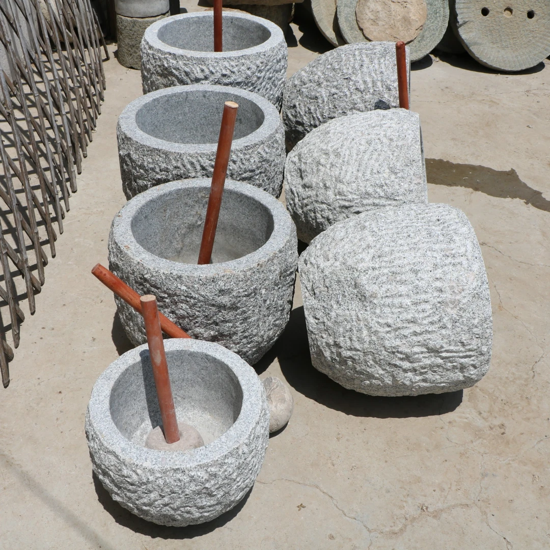 新石缸捣米臼捣年糕捣辣椒养鱼养花水缸摆件造景复古老式神器