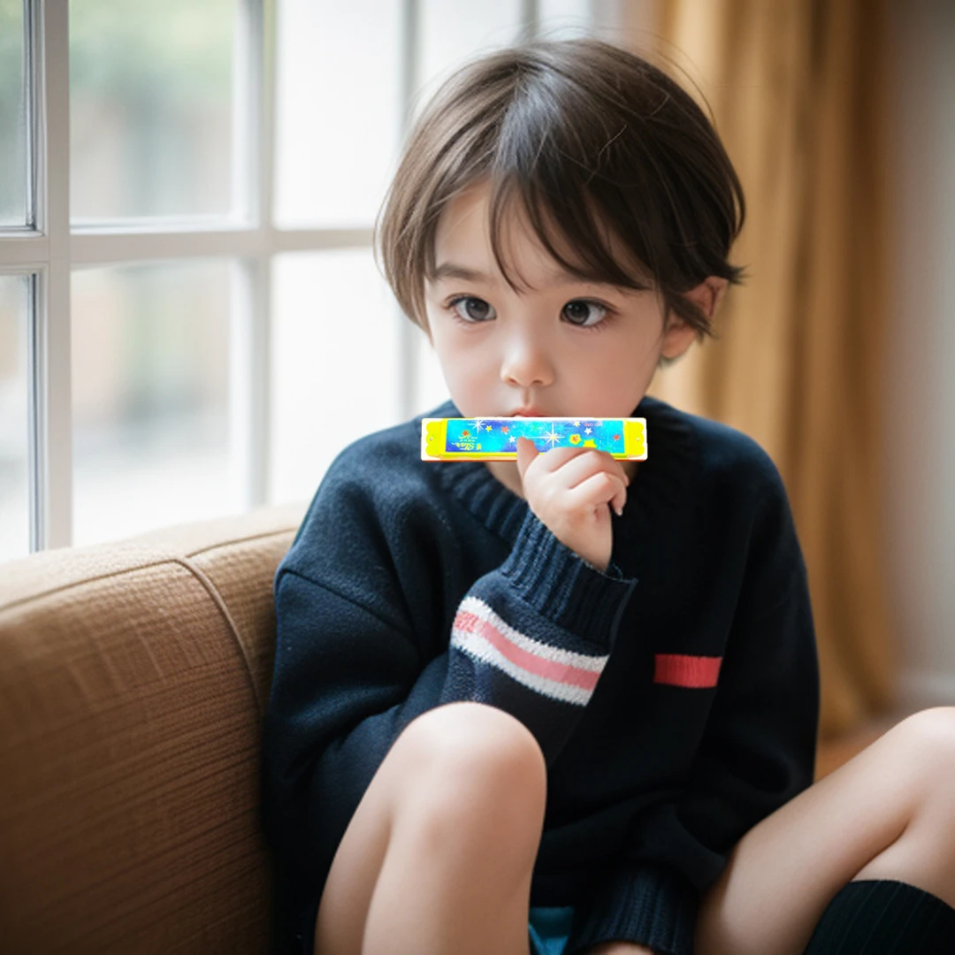 red swallow/红燕儿童玩具乐器儿童口琴5岁入门20孔木质琴格彩色